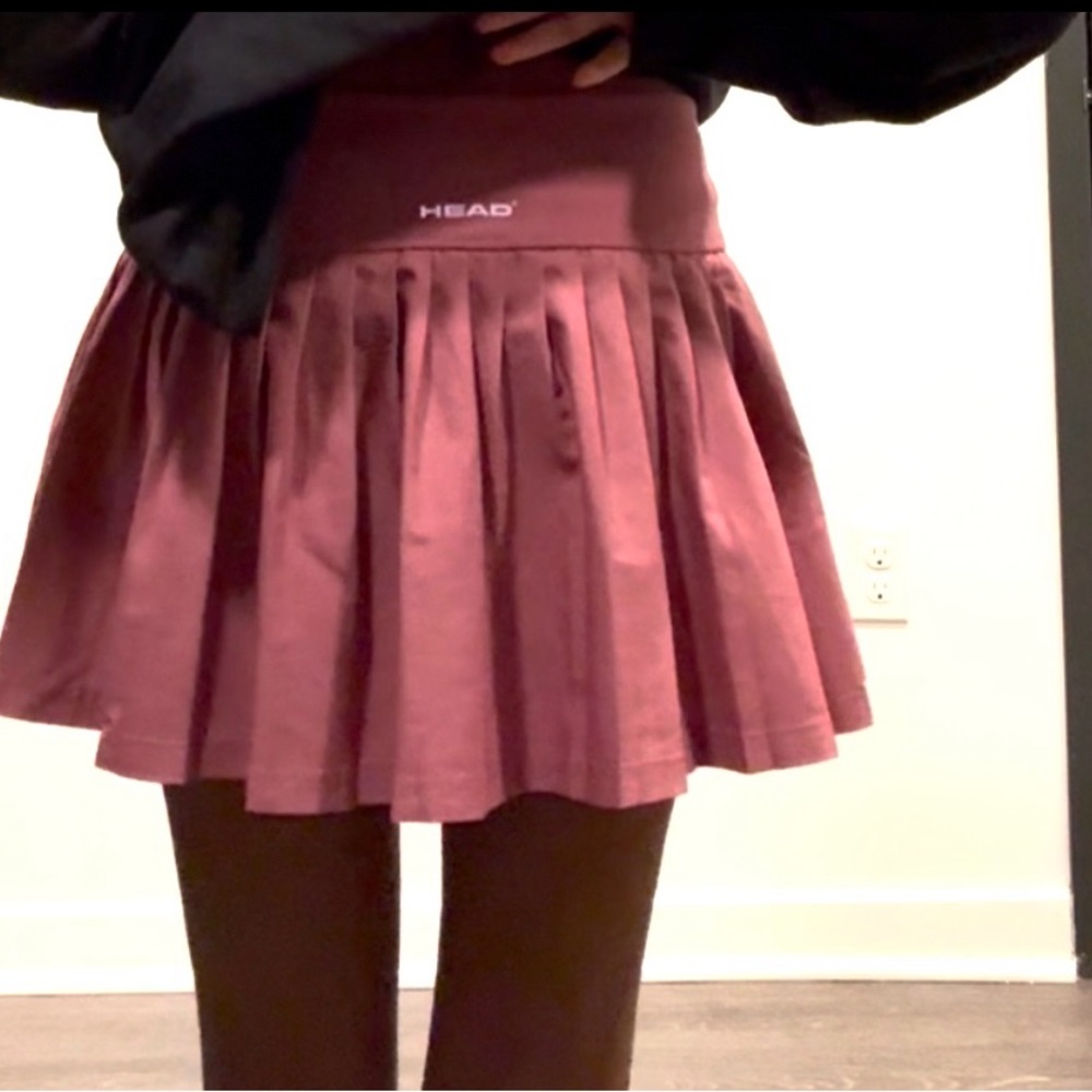 Head Pink Skater Mini Skirt for Night Out